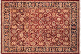 handmade Transitional Agra Drk. Red Blue Hand Knotted RECTANGLE 100% WOOL area rug 8 x 10
