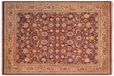 handmade Transitional Tabriz Aubergine Lt. Brown Hand Knotted RECTANGLE 100% WOOL area rug 8 x 10