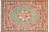 handmade Traditional Lt. Green Lt. Green Hand Knotted RECTANGLE 100% WOOL area rug 8 x 10