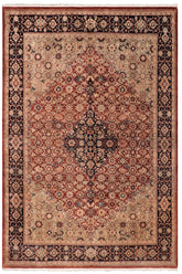 handmade Traditional Bakshi Rust Drk. Blue Hand Knotted RECTANGLE 100% WOOL area rug 8'X11'