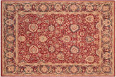 handmade Transitional Anmol Agra Red Blue Hand Knotted RECTANGLE 100% WOOL area rug 8 x 10