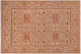 handmade Traditional Kashan Lt. Green Lt. Green Hand Knotted RECTANGLE 100% WOOL area rug 8' x 10'