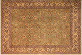 handmade Traditional Design Green Gold Hand Knotted RECTANGLE 100% WOOL area rug 8' x 10'