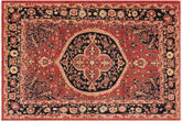 handmade Traditional Kafkaz Rust Blue Hand Knotted RECTANGLE 100% WOOL area rug 9' x 12'