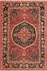 handmade Traditional Kafkaz Rust Blue Hand Knotted RECTANGLE 100% WOOL area rug 9X12