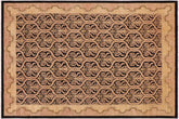 handmade Transitional Kafkaz Brown Tan Hand Knotted RECTANGLE 100% WOOL area rug 9' x 12'