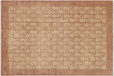 handmade Transitional Kafkaz Nude Tan Hand Knotted RECTANGLE 100% WOOL area rug 9' x 12'