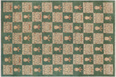 handmade Modern Kafkaz Green Lt. Tan Hand Knotted RECTANGLE 100% WOOL area rug 9' x 12'