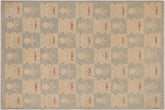 handmade Modern Kafkaz Lt. Blue Beige Hand Knotted RECTANGLE 100% WOOL area rug 9' x 12'