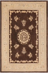 handmade Traditional Kafkaz Brown Beige Hand Knotted RECTANGLE 100% WOOL area rug 9X12