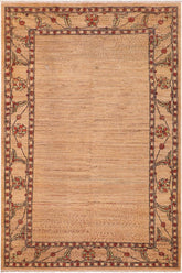 handmade Modern Gabbeh Beige Rust Hand Knotted RECTANGLE 100% WOOL area rug 6 X9