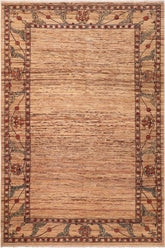 handmade Modern Gabbeh Beige Rust Hand Knotted RECTANGLE 100% WOOL area rug 6 X9