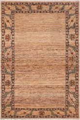 handmade Modern Gabbeh Beige Rust Hand Knotted RECTANGLE 100% WOOL area rug 6 X9