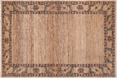 handmade Modern Gabbeh Beige Rust Hand Knotted RECTANGLE 100% WOOL area rug 6' x 9'