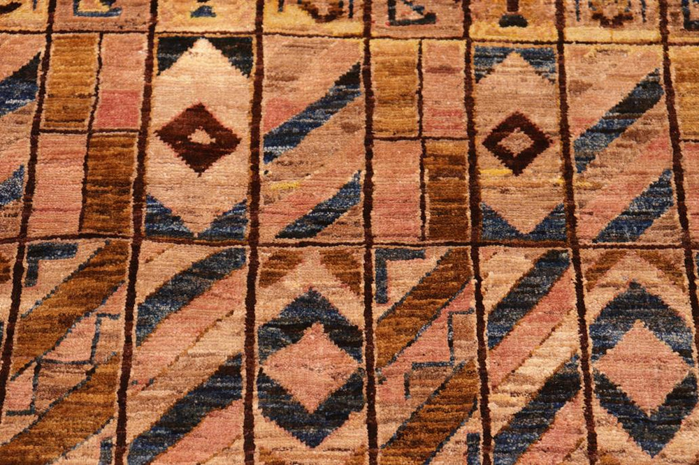 handmade Modern Gabbeh Brown Beige Hand Knotted RECTANGLE 100% WOOL area rug 6 X9