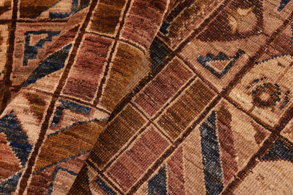 handmade Modern Gabbeh Brown Beige Hand Knotted RECTANGLE 100% WOOL area rug 6 X9