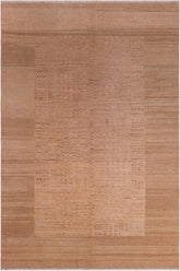 handmade Modern Gabbeh Tan Multi Hand Knotted RECTANGLE 100% WOOL area rug 6 X9