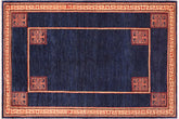 handmade Modern Kotan Blue Beige Hand Knotted RECTANGLE 100% WOOL area rug 6' x 9'