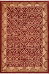 handmade Transitional Kafkaz Red Tan Hand Knotted RECTANGLE 100% WOOL area rug 6X9