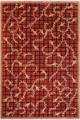 handmade Transitional Kafkaz Rust Black Hand Knotted RECTANGLE 100% WOOL area rug 6X9