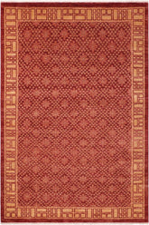 handmade Transitional Kafkaz Red Tan Hand Knotted RECTANGLE 100% WOOL area rug 6X8