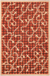 handmade Transitional Kafkaz Orange Tan Hand Knotted RECTANGLE 100% WOOL area rug 6X9