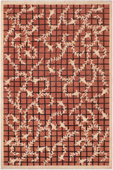 handmade Transitional Kafkaz Orange Tan Hand Knotted RECTANGLE 100% WOOL area rug 6X9