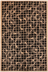 handmade Transitional Kafkaz Black Tan Hand Knotted RECTANGLE 100% WOOL area rug 6X9