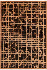 handmade Transitional Kafkaz Black Tan Hand Knotted RECTANGLE 100% WOOL area rug 6X9