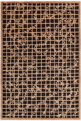 handmade Transitional Kafkaz Black Tan Hand Knotted RECTANGLE 100% WOOL area rug 6X9