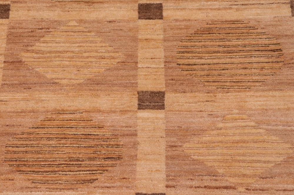 handmade Modern Kafkaz Tan Brown Hand Knotted RECTANGLE 100% WOOL area rug 6 X9