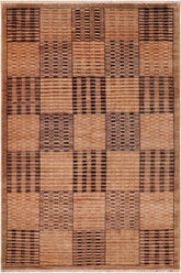 handmade Modern Gabbeh Beige Tan Hand Knotted RECTANGLE 100% WOOL area rug 6' x 9'