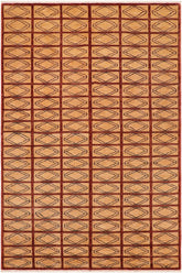 handmade Modern Gabbeh Beige Rust Hand Knotted RECTANGLE 100% WOOL area rug 6 X9