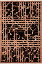 handmade Transitional Kafkaz Black Brown Hand Knotted RECTANGLE 100% WOOL area rug 6X9