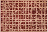 handmade Modern Kafkaz Red Tan Hand Knotted RECTANGLE 100% WOOL area rug 6' x 9'
