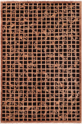 handmade Transitional Kafkaz Black Brown Hand Knotted RECTANGLE 100% WOOL area rug 6X8