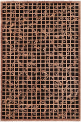 handmade Transitional Kafkaz Black Brown Hand Knotted RECTANGLE 100% WOOL area rug 6X8