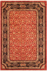 handmade Transitional Kafkaz Red Black Hand Knotted RECTANGLE 100% WOOL area rug 6X9