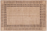 handmade Modern Kafkaz Tan Black Hand Knotted RECTANGLE 100% WOOL area rug 6' x 9'