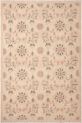 handmade Transitional Kafkaz Tan Green Hand Knotted RECTANGLE 100% WOOL area rug 6X9