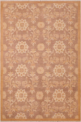 handmade Transitional Kafkaz Brown Gold Hand Knotted RECTANGLE 100% WOOL area rug 6X9