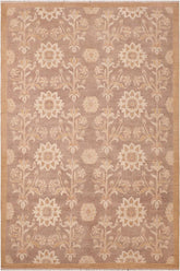 handmade Transitional Kafkaz Brown Gold Hand Knotted RECTANGLE 100% WOOL area rug 6X9