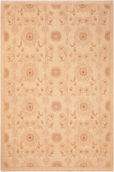 handmade Transitional Kafkaz Beige Gold Hand Knotted RECTANGLE 100% WOOL area rug 6X9