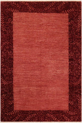 handmade Modern Kafkaz Red Red Hand Knotted RECTANGLE 100% WOOL area rug 6X8