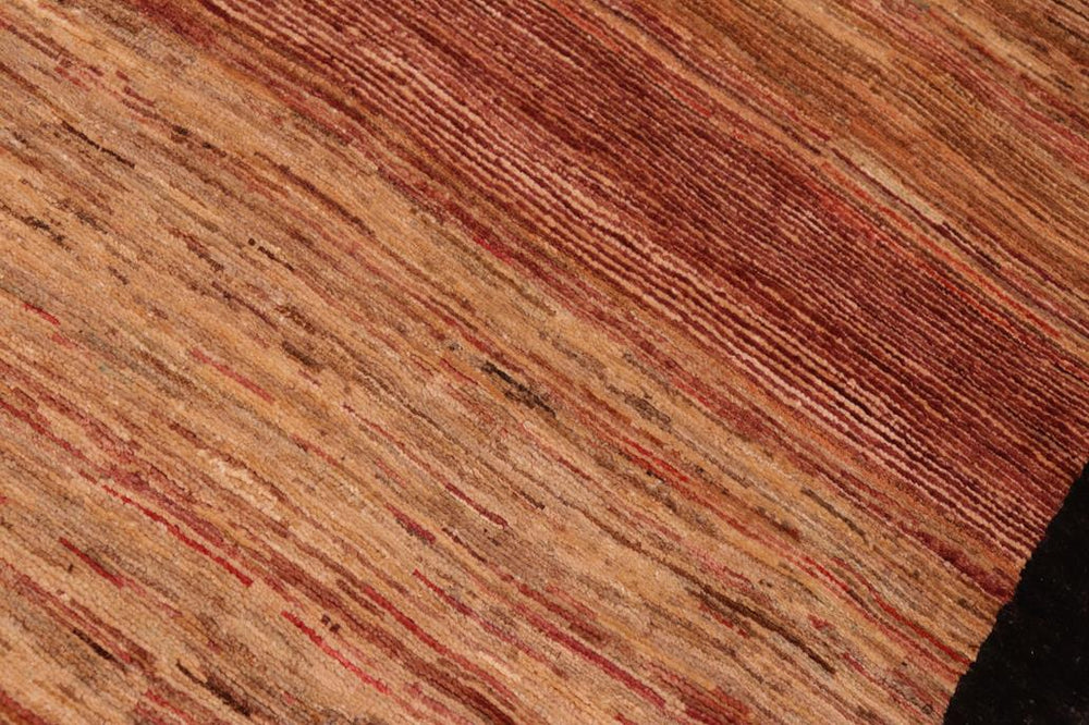 handmade Modern Gabbeh Beige Black Hand Knotted RECTANGLE 100% WOOL area rug 6 X9