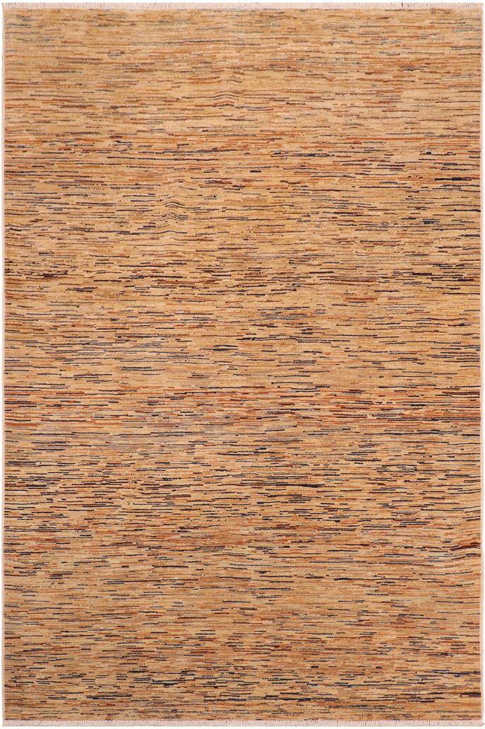 handmade Modern Gabbeh Tan Beige Hand Knotted RECTANGLE 100% WOOL area rug 6 X9