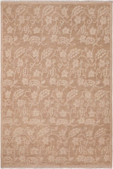 handmade Transitional Kafkaz Brown Tan Hand Knotted RECTANGLE 100% WOOL area rug 6X9