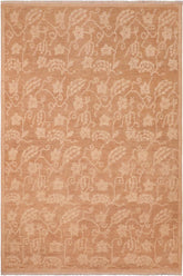 handmade Transitional Kafkaz Brown Tan Hand Knotted RECTANGLE 100% WOOL area rug 6X9