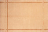 handmade Modern Art Deco Tan Brown Hand Knotted RECTANGLE 100% WOOL area rug 6x9