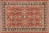 handmade Transitional Kafkaz Rust Drk. Blue Hand Knotted RECTANGLE 100% WOOL area rug 10' x 14'